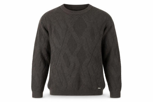 Autograph Men’s Brown XL Geometric Cotton Modal Crew Neck Jumper