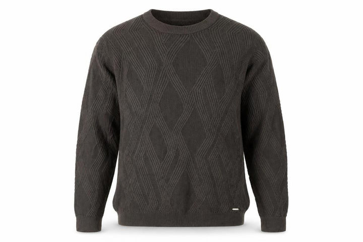 Autograph Men’s Brown XL Geometric Cotton Modal Crew Neck Jumper