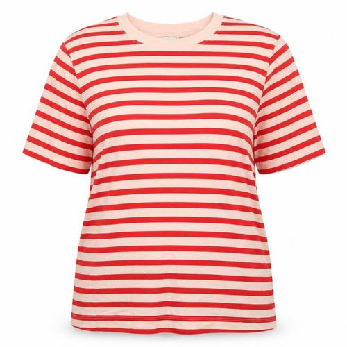 Marks and Spencer Women Red Stripe UK 16 Basic Jersey T-Shirt