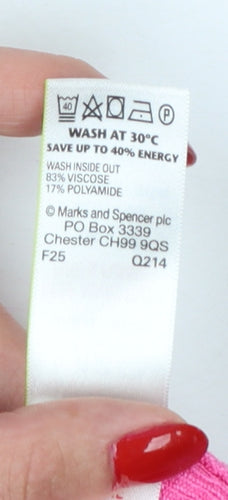 Marks and Spencer Women Pink Size 14 Round Neck Button Cardigan