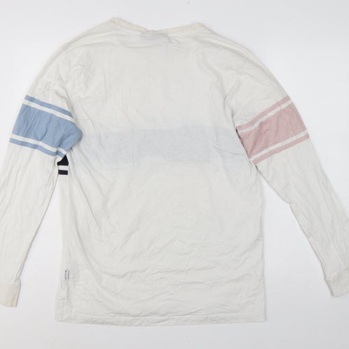NICCE Men’s White XL Colourblock Logo Long Sleeve T-Shirt