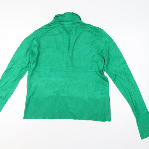 JXX Women’s Green L Collared Henley Viscose Knit Jumper