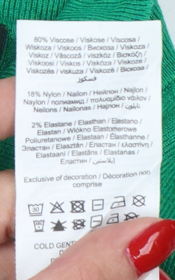 JXX Women’s Green L Collared Henley Viscose Knit Jumper