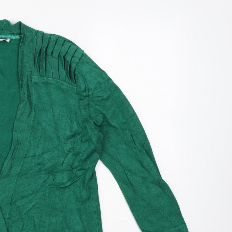 BCB Women’s Green M Open Knit Pleated Shoulder Cardigan