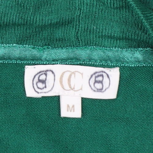 BCB Women’s Green M Open Knit Pleated Shoulder Cardigan
