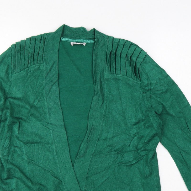 BCB Women’s Green M Open Knit Pleated Shoulder Cardigan