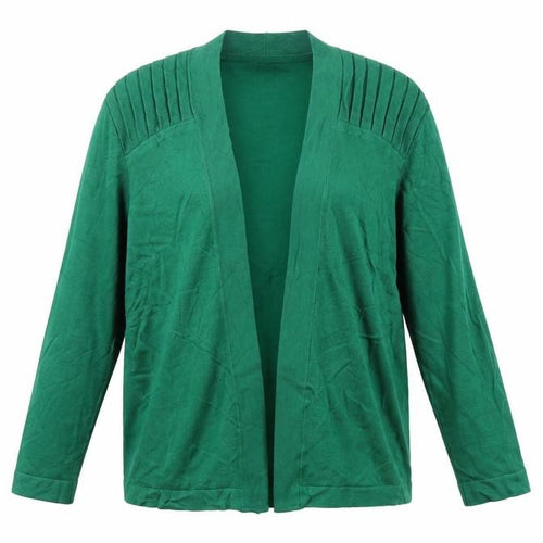 BCB Women’s Green M Open Knit Pleated Shoulder Cardigan