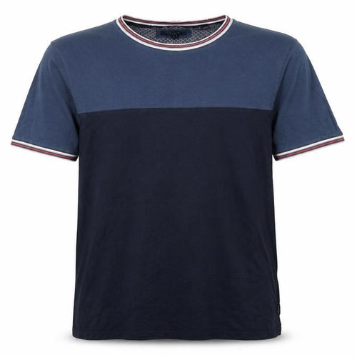 Ted Baker Men Blue XL Colourblock Crew Neck Short Sleeve T-Shirt
