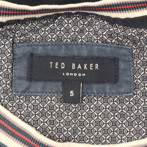 Ted Baker Men Blue XL Colourblock Crew Neck Short Sleeve T-Shirt