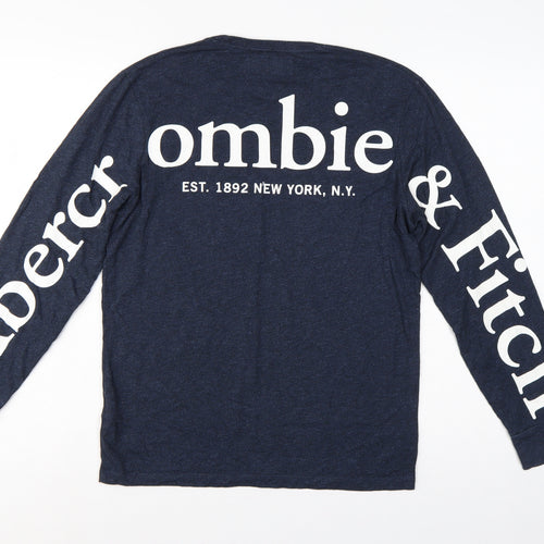Abercrombie & Fitch Men’s Blue XS Logo Graphic Long Sleeve T-Shirt