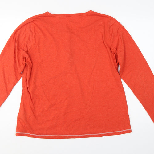 Jack Wolfskin Unisex Orange XL Long Sleeve Henley T-Shirt Pocket
