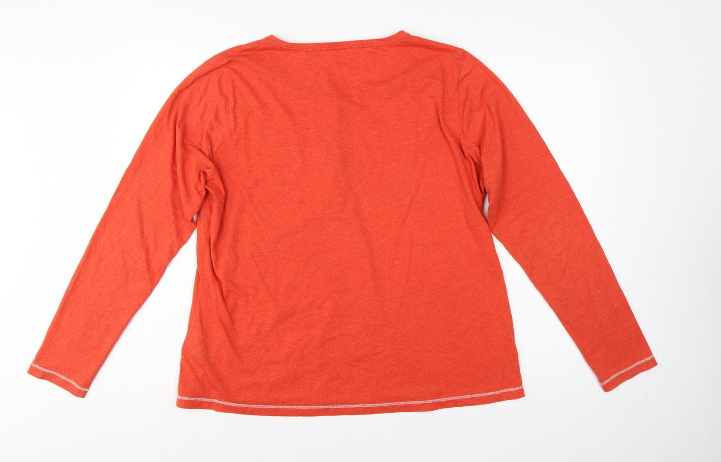 Jack Wolfskin Unisex Orange XL Long Sleeve Henley T-Shirt Pocket