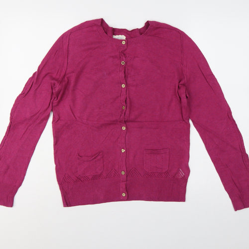 Mantaray Women’s Pink Size 14 Cotton Button Cardigan Pockets Knit