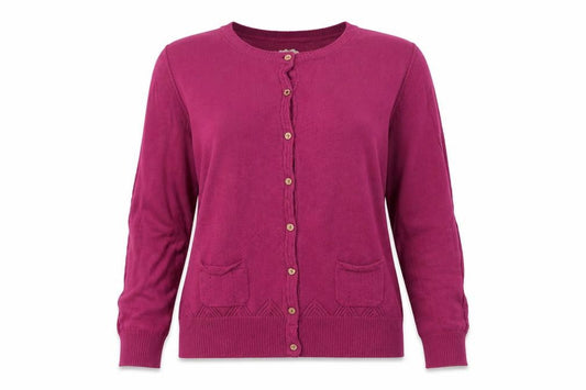Mantaray Women’s Pink Size 14 Cotton Button Cardigan Pockets Knit