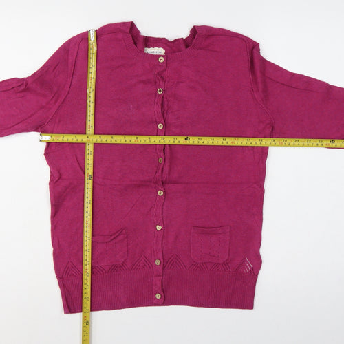 Mantaray Women’s Pink Size 14 Cotton Button Cardigan Pockets Knit