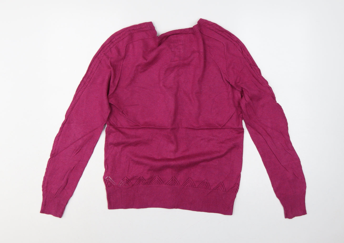 Mantaray Women’s Pink Size 14 Cotton Button Cardigan Pockets Knit