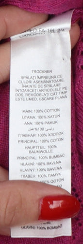 Mantaray Women’s Pink Size 14 Cotton Button Cardigan Pockets Knit