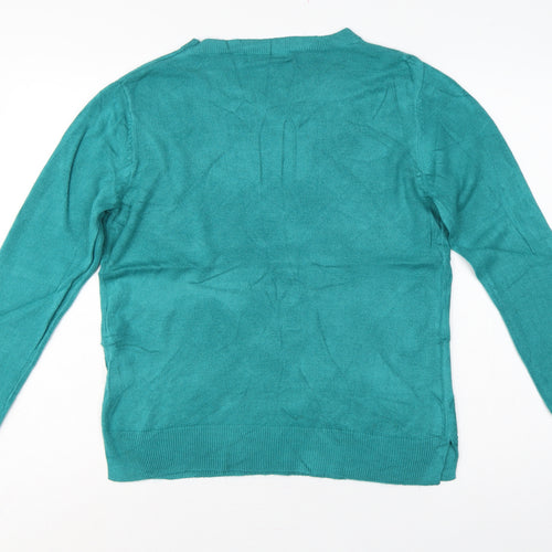 Marks & Spencer Women Green Size 12 Crew Neck Knit Pullover Jumper