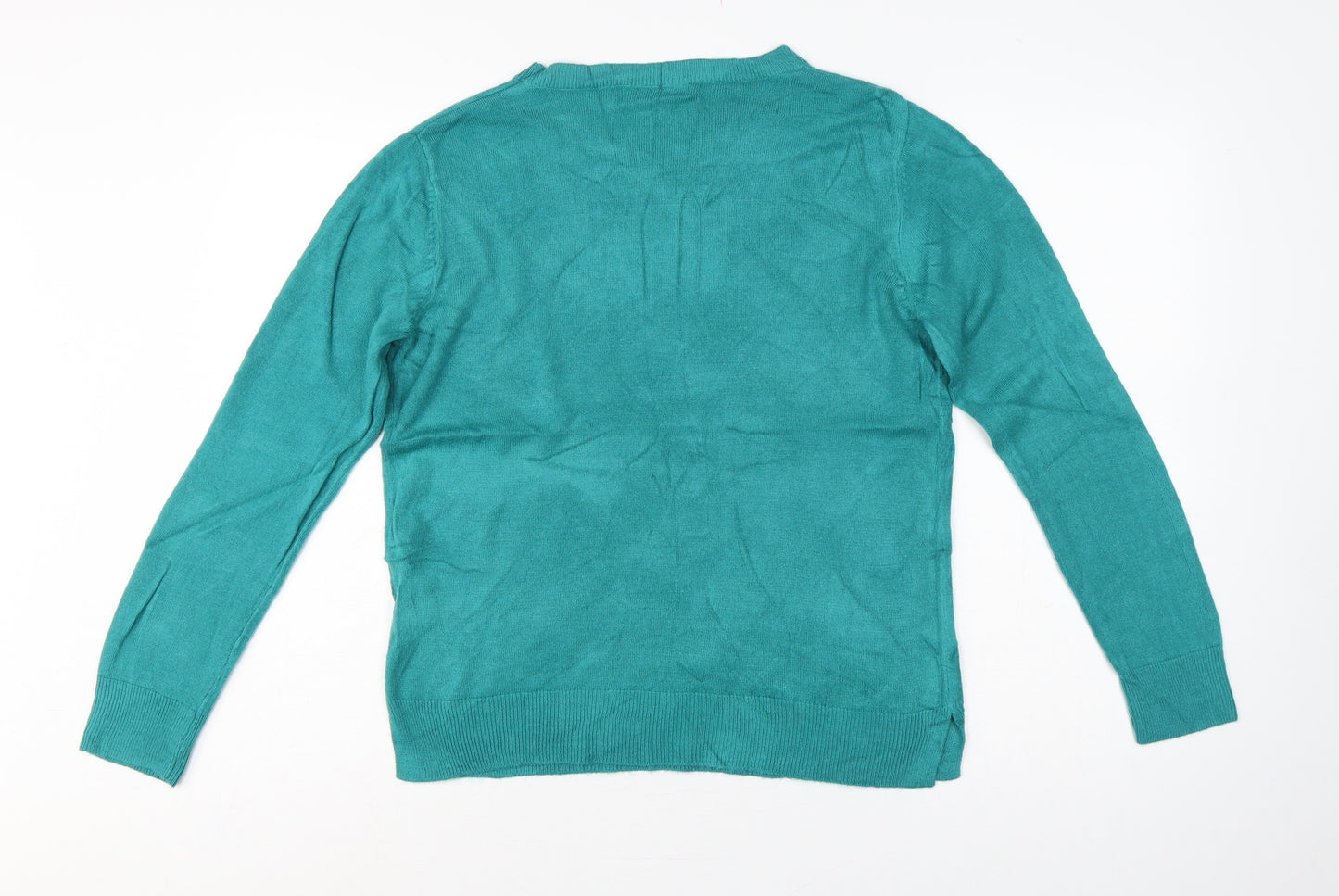 Marks & Spencer Women Green Size 12 Crew Neck Knit Pullover Jumper
