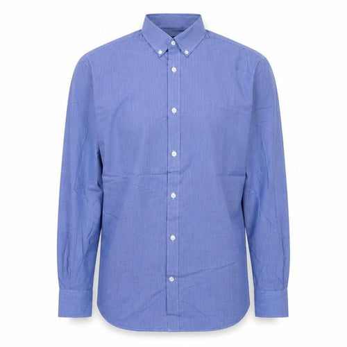 Marks and Spencer Men Blue Gingham 16.5 Regular Fit Formal Shirt