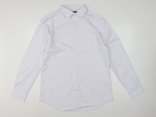 Marks & Spencer Men’s White 16 Tailored Fit Long Sleeve Formal Shirt