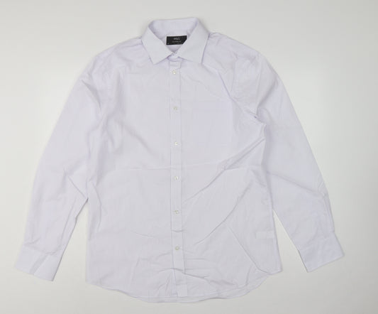 Marks & Spencer Men's White 16 Regular Long Sleeve Dress Shirt