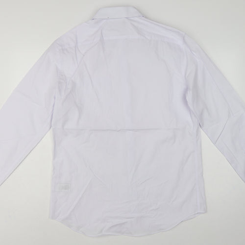 Marks & Spencer Men's White 16 Regular Long Sleeve Dress Shirt