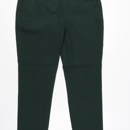Zara Women’s Green L Slim Tapered Tailored Dress Trousers