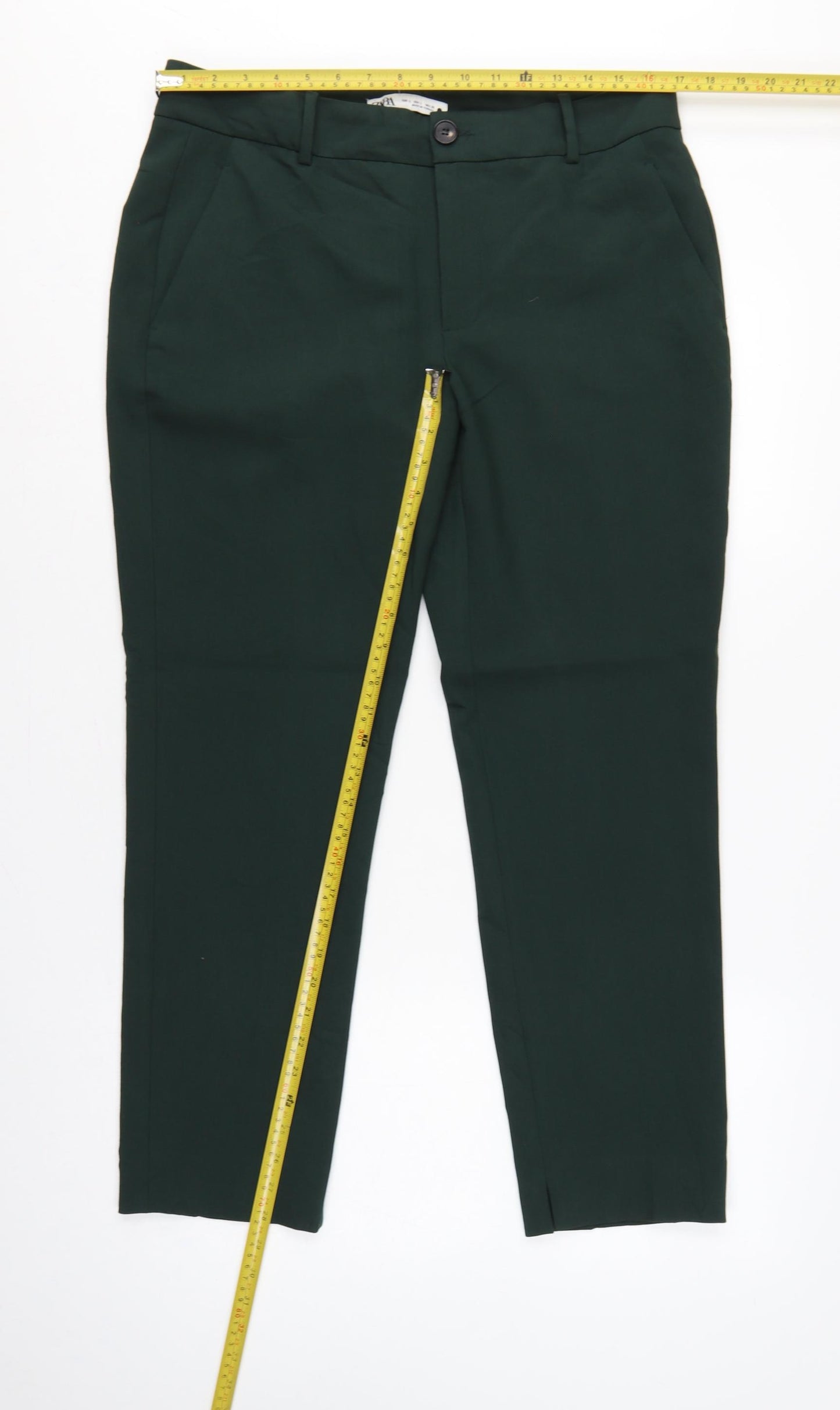 Zara Women’s Green L Slim Tapered Tailored Dress Trousers