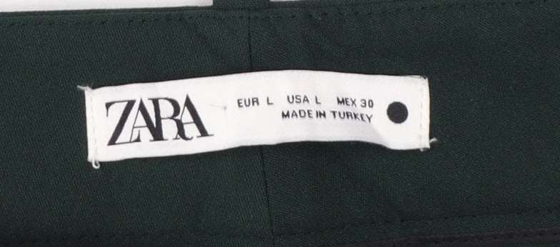 Zara Women’s Green L Slim Tapered Tailored Dress Trousers