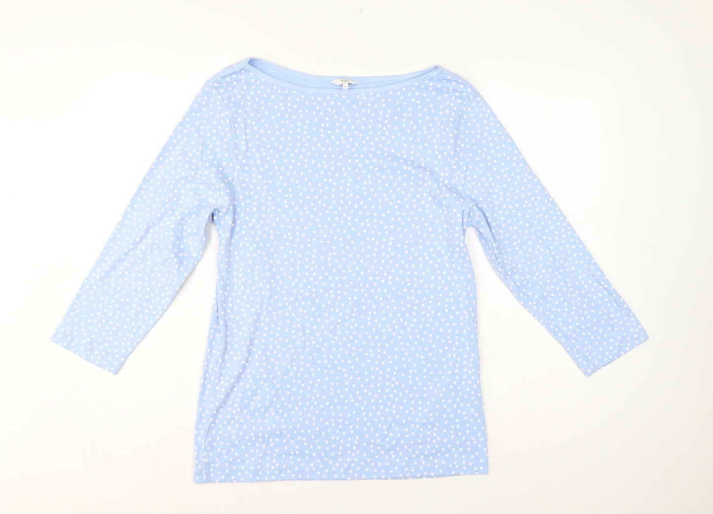 Cotton Traders Women’s Blue UK 14 Polka Dot Long Sleeve Basic Top