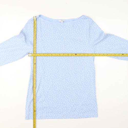 Cotton Traders Women’s Blue UK 14 Polka Dot Long Sleeve Basic Top