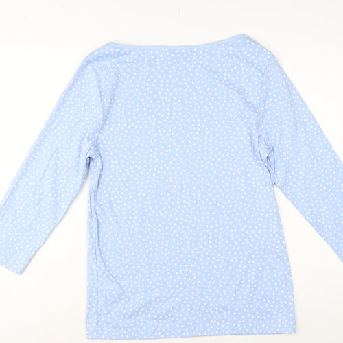 Cotton Traders Women’s Blue UK 14 Polka Dot Long Sleeve Basic Top
