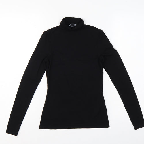 Lipsy Women’s Black UK 6 Slim Stretch Jersey Roll Neck Long Sleeve Top