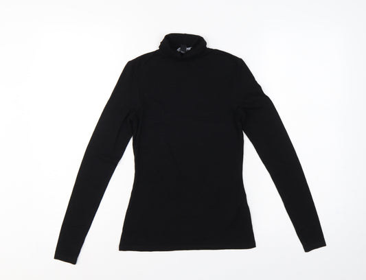 Lipsy Women’s Black UK 6 Slim Stretch Jersey Roll Neck Long Sleeve Top