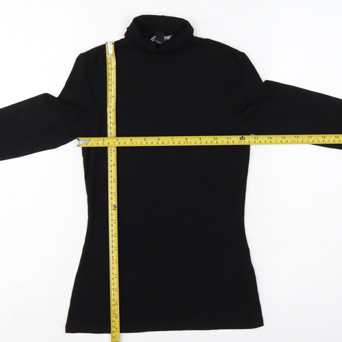 Lipsy Women’s Black UK 6 Slim Stretch Jersey Roll Neck Long Sleeve Top