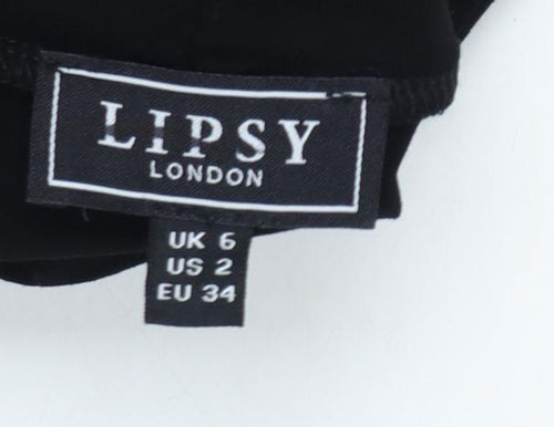 Lipsy Women’s Black UK 6 Slim Stretch Jersey Roll Neck Long Sleeve Top