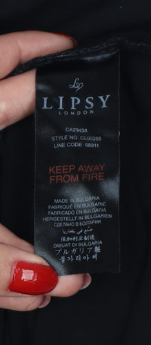 Lipsy Women’s Black UK 6 Slim Stretch Jersey Roll Neck Long Sleeve Top