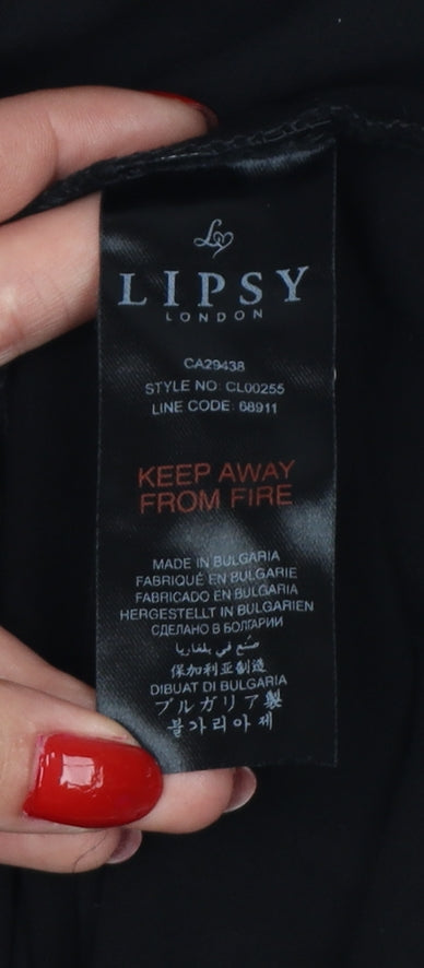 Lipsy Women’s Black UK 6 Slim Stretch Jersey Roll Neck Long Sleeve Top