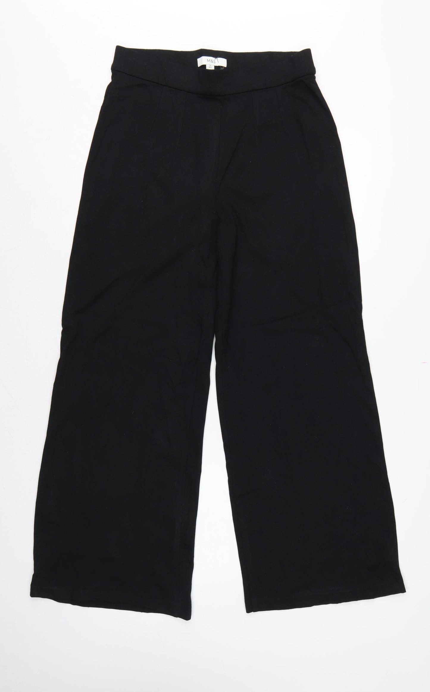 Marks and Spencer Women’s Black Size 12 Wide Leg Dress Trousers