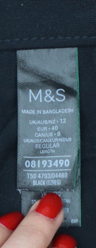 Marks and Spencer Women’s Black Size 12 Wide Leg Dress Trousers