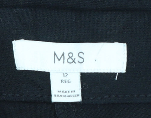 Marks and Spencer Women’s Black Size 12 Wide Leg Dress Trousers
