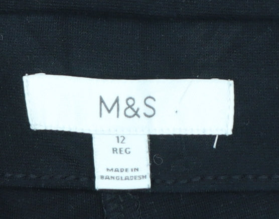 Marks and Spencer Women’s Black Size 12 Wide Leg Dress Trousers