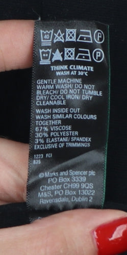 Marks and Spencer Women’s Black Size 12 Wide Leg Dress Trousers