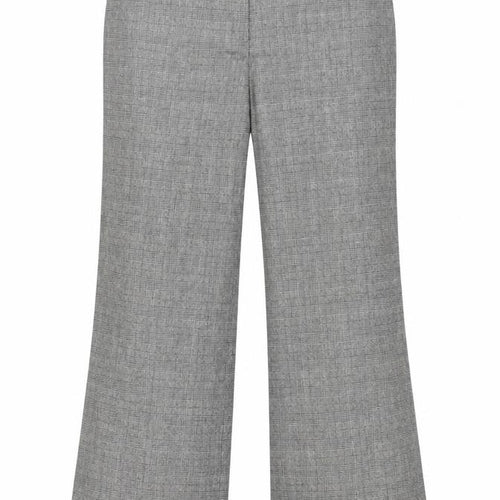 Per Una Women Grey Check Wool Blend Tailored Trousers UK 12