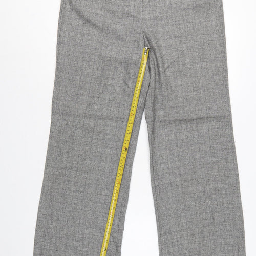 Per Una Women Grey Check Wool Blend Tailored Trousers UK 12