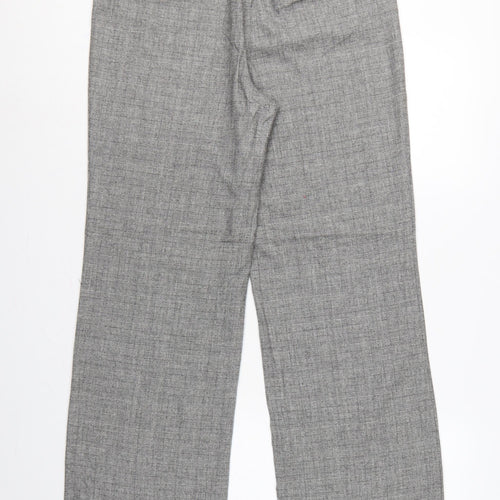 Per Una Women Grey Check Wool Blend Tailored Trousers UK 12
