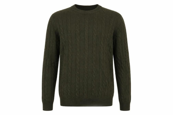 John Lewis Men’s Green M Cable Knit Cotton Cashmere Crew Neck Jumper
