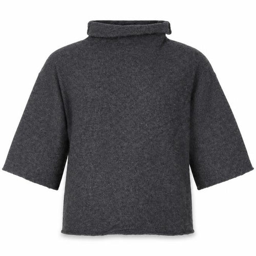Zara Women Grey M Roll Neck Italian Yarn Knit Tunic Jumper