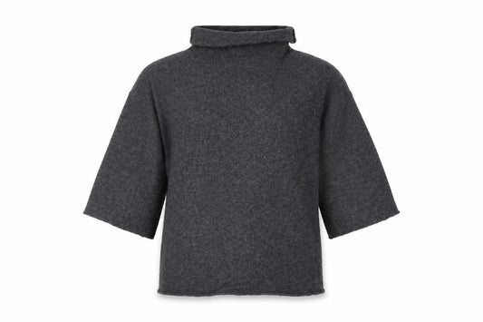 Zara Women Grey M Roll Neck Italian Yarn Knit Tunic Jumper